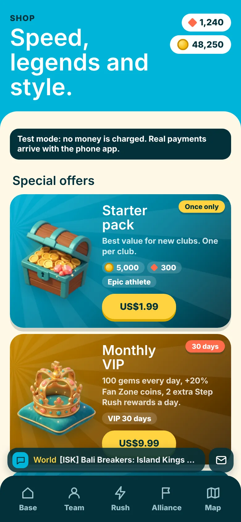 Shop with packs