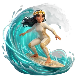 Queen of the Waves, a surf athlete